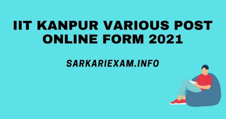 iit kanpur various post 2021 online form