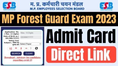 MPESB Forest Guard Jail Prahari DV PET Exam Schedule 2024