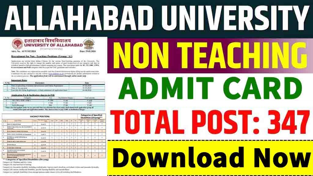 Allahabad University Non Teaching Various Post Admit Card 2024