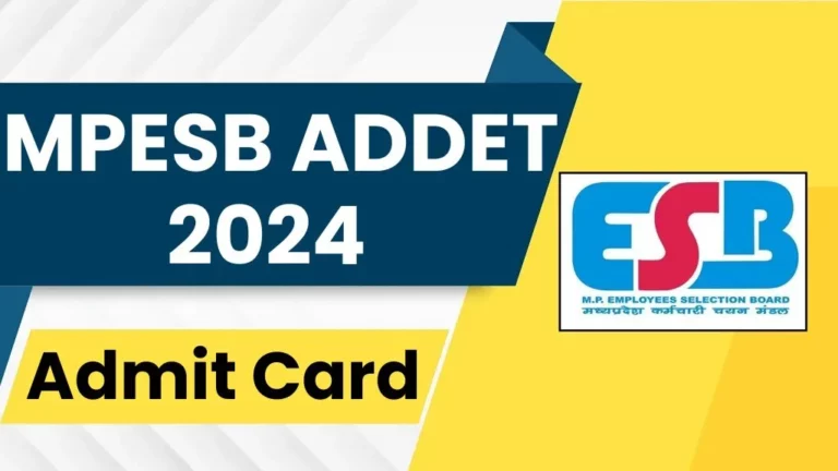 MPESB ADDET Admit Card 2024