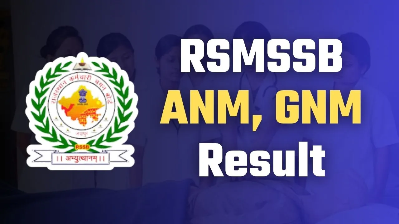 Rajasthan RSMSSB ANM Result 2024