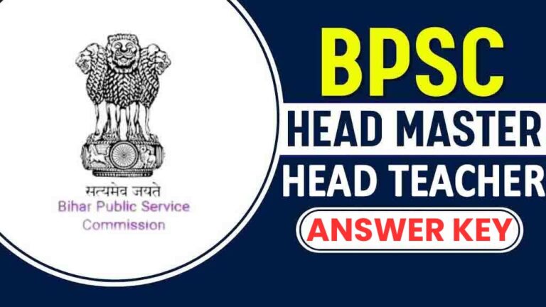 BPSC Head Teacher Head Master Answer Key 2024