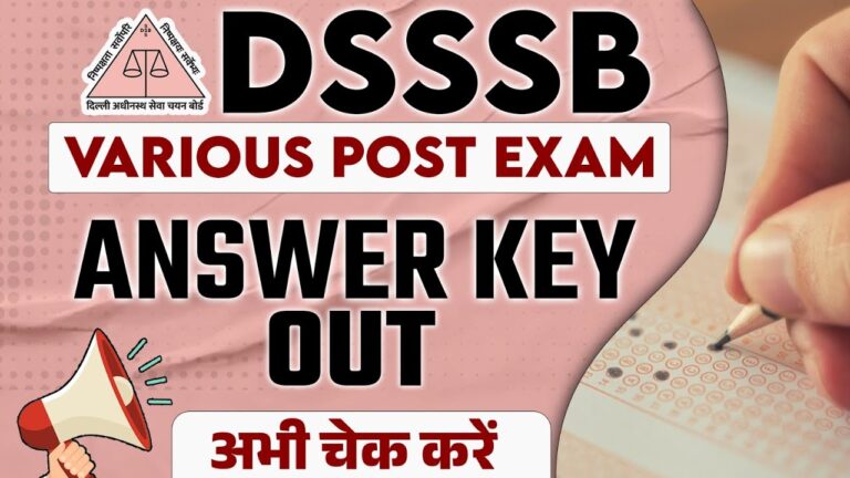 Delhi DSSSB Warder & Various Other Posts Answer Key 2024