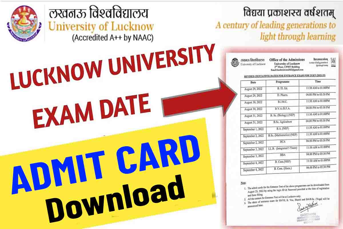 Lucknow University UG Admission Test Admit Card 2024