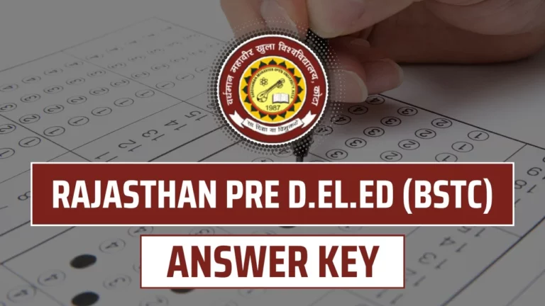 Rajasthan BSTC DELED Pre Answer Key 2024