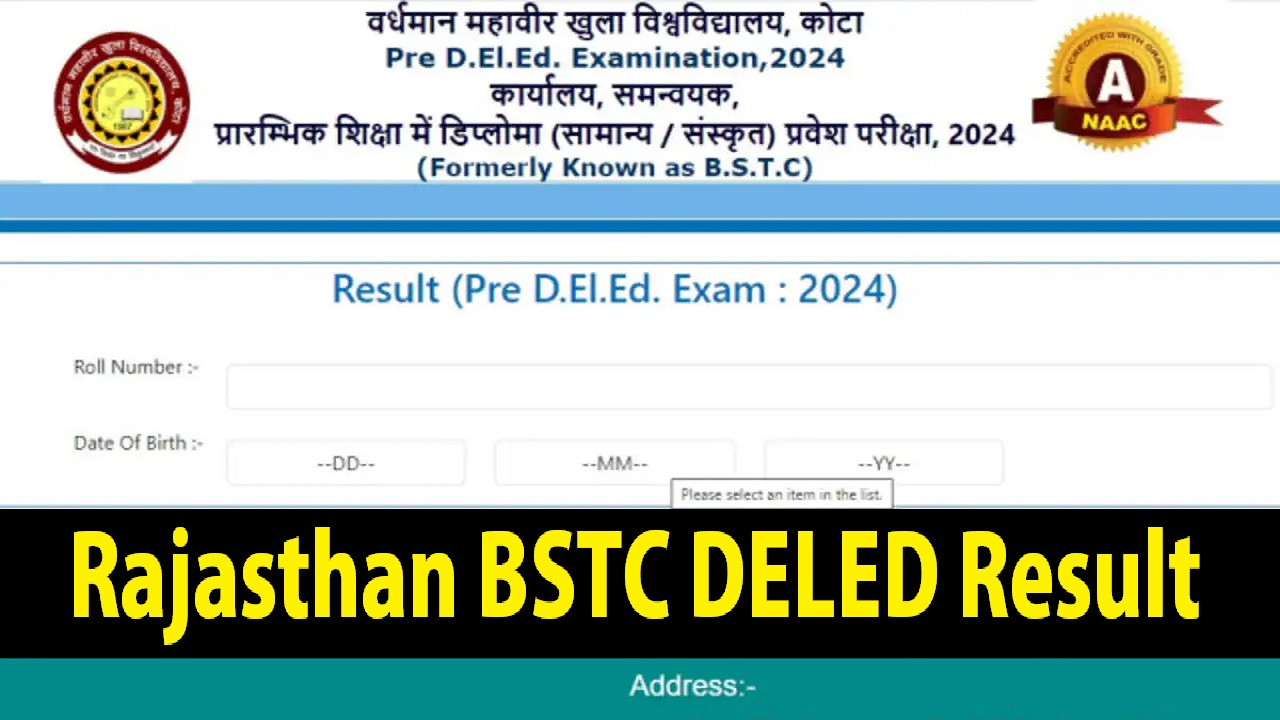 Rajasthan BSTC Pre DELED Result 2024