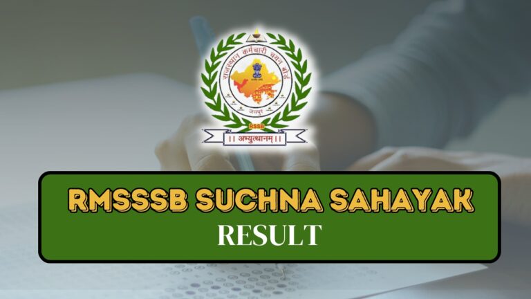 Rajasthan RSMSSB Informatics Assistant 2023 Result