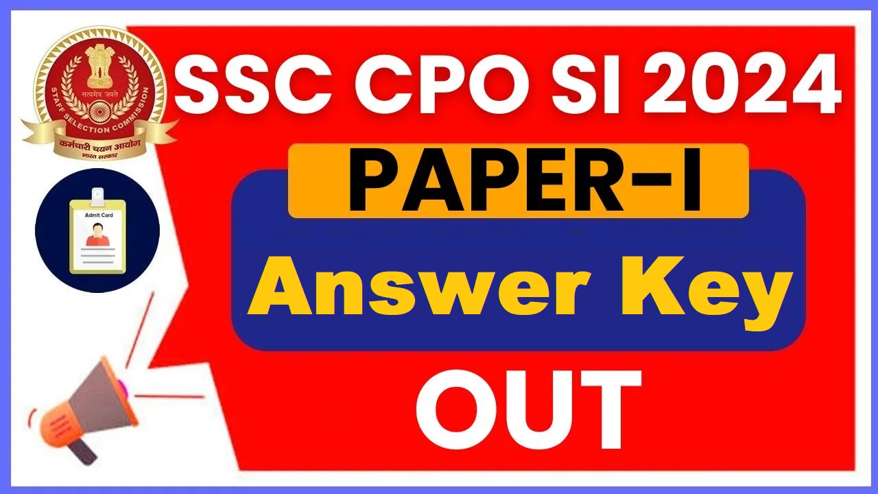 SSC CPO SI Paper I Answer Key 2024