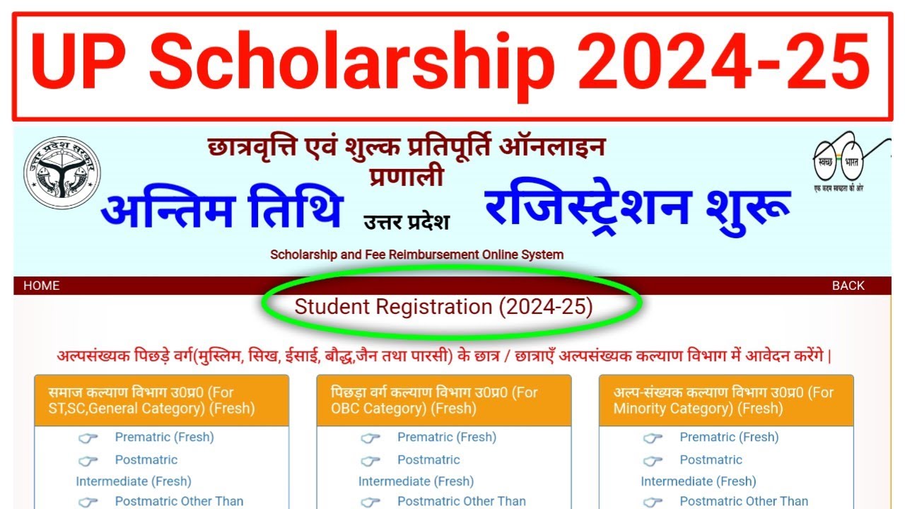 UP Scholarship Online Form 2024