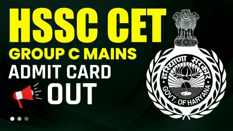 HSSC CET Group C Admit Card 2024