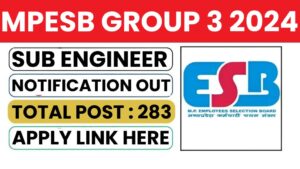 MPESB Group 3 Sub Engineer & Other Post Recruitment 2024