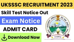 UKSSSC Graduate Level Group C Skill Test Notice 2024