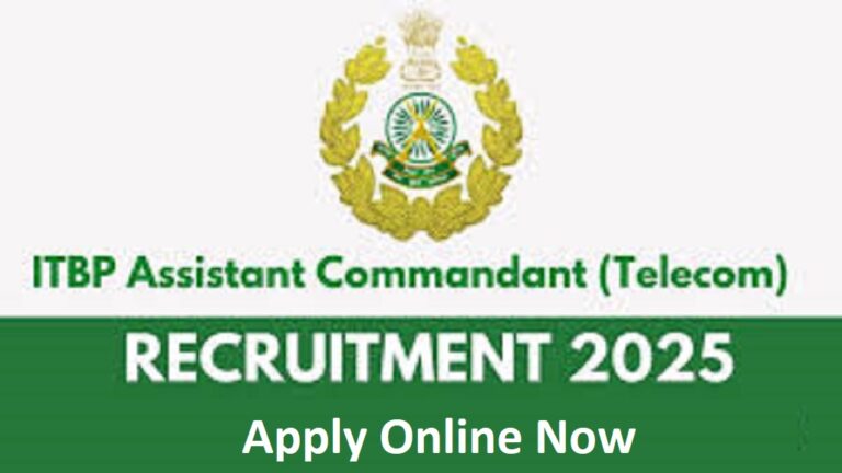 ITBP Assistant Commandant Telecommunication Recruitment 2025