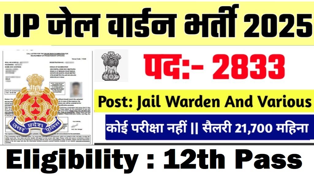 UP Police Jail Warder Online Form 2025