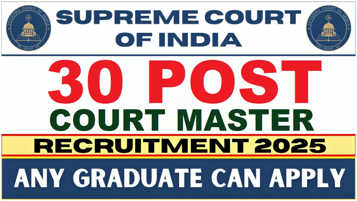Supreme Court SCI Court Master Recruitment 2025