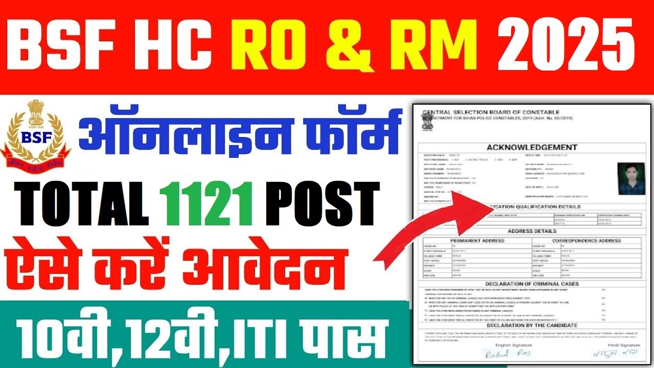 BSF HC RO RM Recruitment 2025
