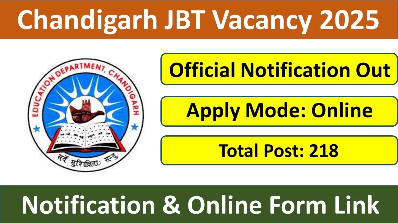 Chandigarh JBT Primary Teacher Recruitment 2025