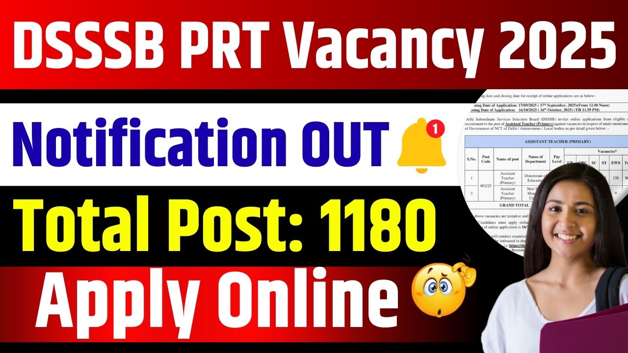 DSSSB Assistant Teacher (Primary) Recruitment 2025