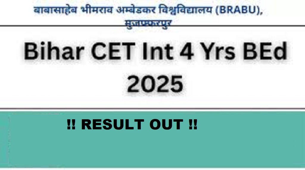 Bihar CET Int 4 Yrs BEd Result 2025